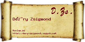 Déry Zsigmond névjegykártya