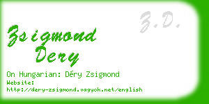 zsigmond dery business card